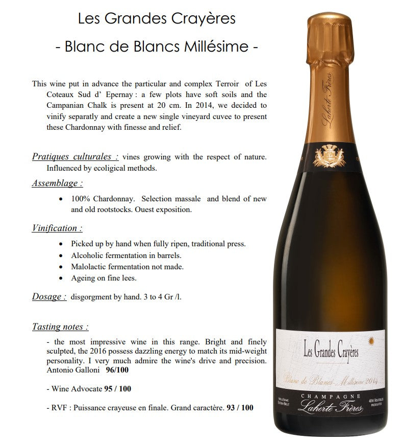 Laherte Freres Les Grandes Crayeres Blanc de Blancs Extra Brut 2021