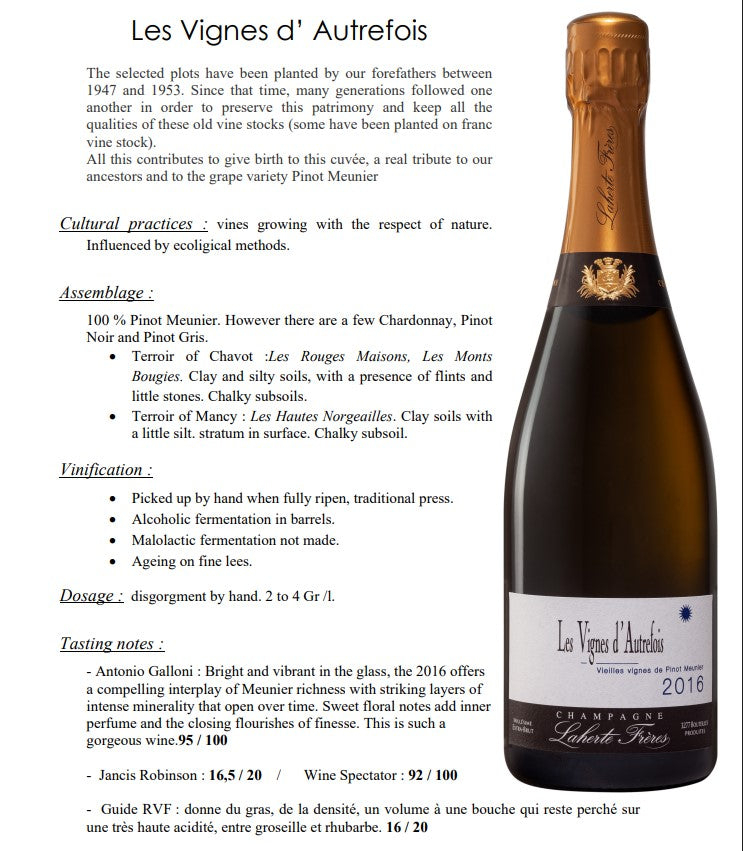 Laherte Freres Les Vignes d'Autrefois Blanc de Noirs Extra Brut 2019